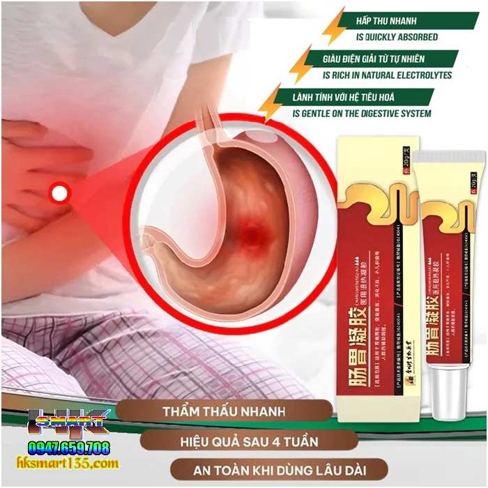 Gel Dược Liệu Tiêu Hóa Hồng Kông 20gr- Hỗ Trợ Tiêu Hóa, Bảo Vệ Dạ Dày, Đường Ruột, Chống đầy Hơi, Táo Bón, Chướng Bụng, Khó Tiêu