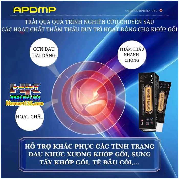 Gel Lạnh Nén Đặc Trị Bôi Xoa Bóp Giảm Đau Xương Khớp Cơ Bắp toàn Thân apdmp 20gr