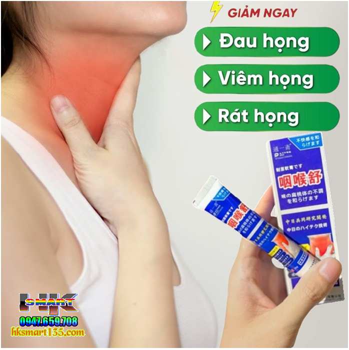 Gel Nén Chườm Cổ Bôi Họng Công Thức Nhật Bản 20gr giúp cải thiện nhanh chóng các triệu chứng ho khan, ho có đờm, viêm họng, rát họng, mất tiếng