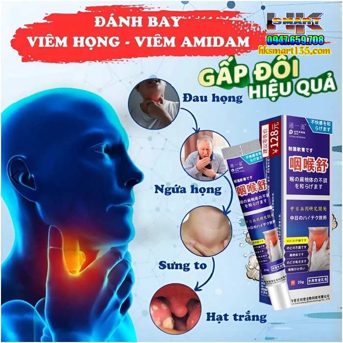 Gel Nén Chườm Cổ Bôi Họng Công Thức Nhật Bản 20gr giúp cải thiện nhanh chóng các triệu chứng ho khan, ho có đờm, viêm họng, rát họng, mất tiếng