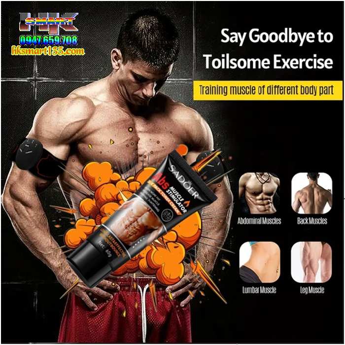Gel Nóng Sadoer Abs 60g Kích Thích Cơ Sáu Múi Định Hình Làm Săn Chắc Tăng Cơ
