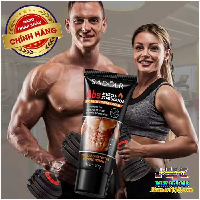 Gel Nóng Sadoer Abs 60g Kích Thích Cơ Sáu Múi Định Hình Làm Săn Chắc Tăng Cơ