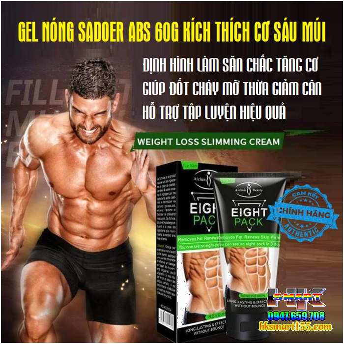 Gel Nóng Sadoer Abs 60g Kích Thích Cơ Sáu Múi Định Hình Làm Săn Chắc Tăng Cơ