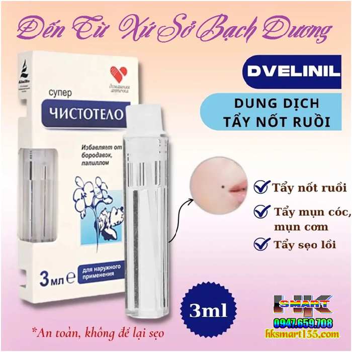 Gen tẩy nốt ruồi Dvelinil xuất xứ Nga chính hãng