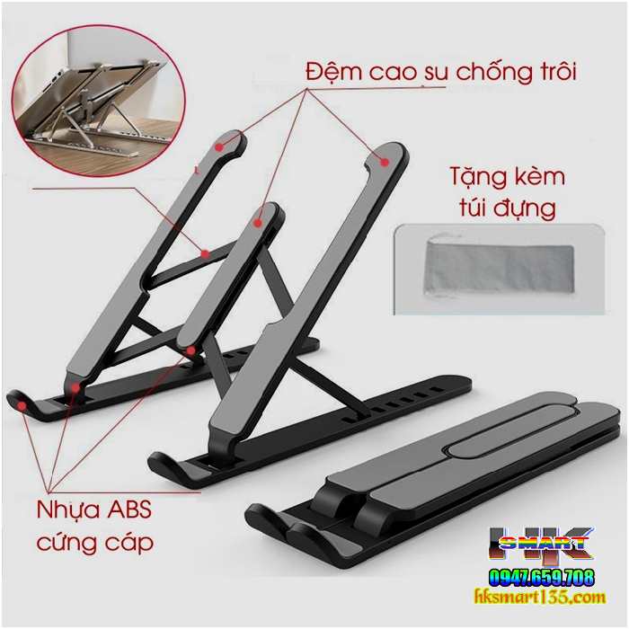 Giá đỡ laptop chất liệu nhựa giả hợp kim gấp gọn