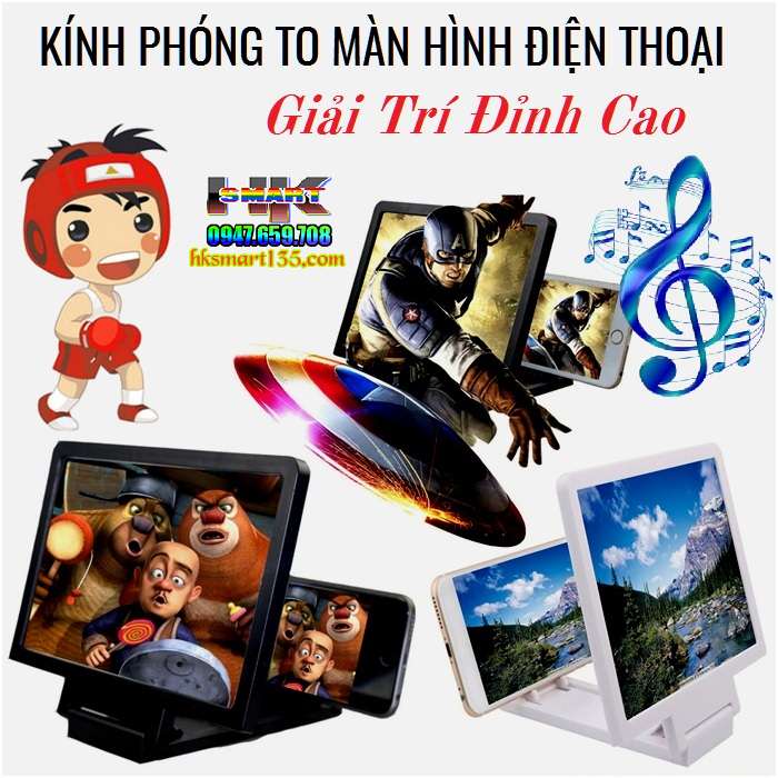 Kính Phóng To Điện Thoại Kiêm Giá Đỡ