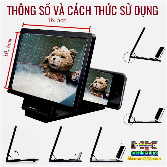 Kính Phóng To Điện Thoại Kiêm Giá Đỡ