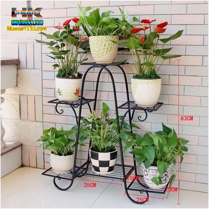 Kệ sắt để cây cảnh chậu hoa 6 ngăn