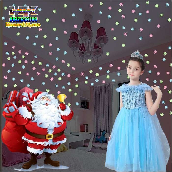 Gói 50 Bông tuyết dạ quang dán tường phát sáng