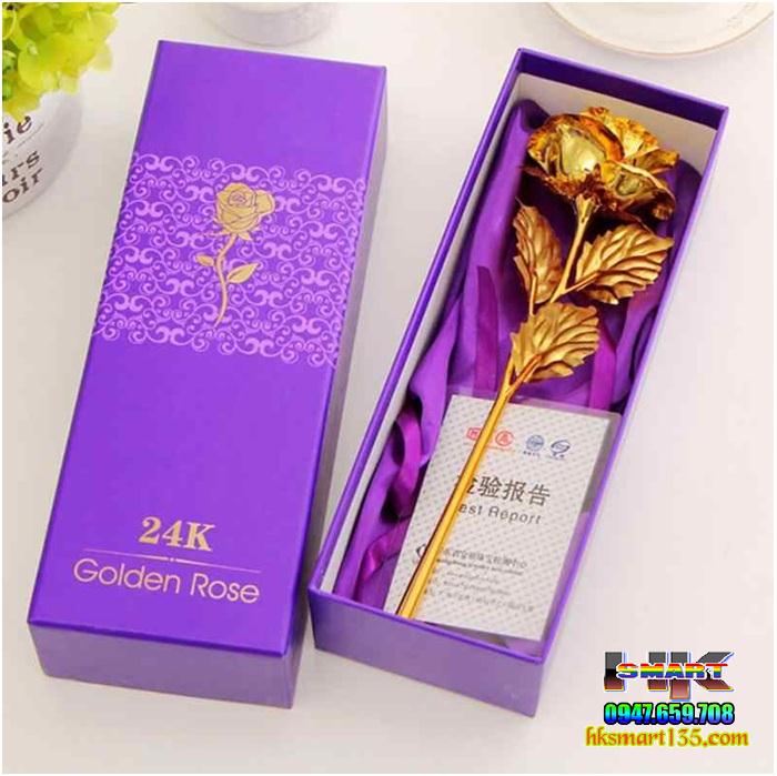 Hoa hồng mạ vàng 24k chữ love