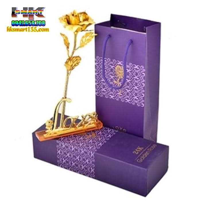 Hoa hồng mạ vàng 24k chữ love