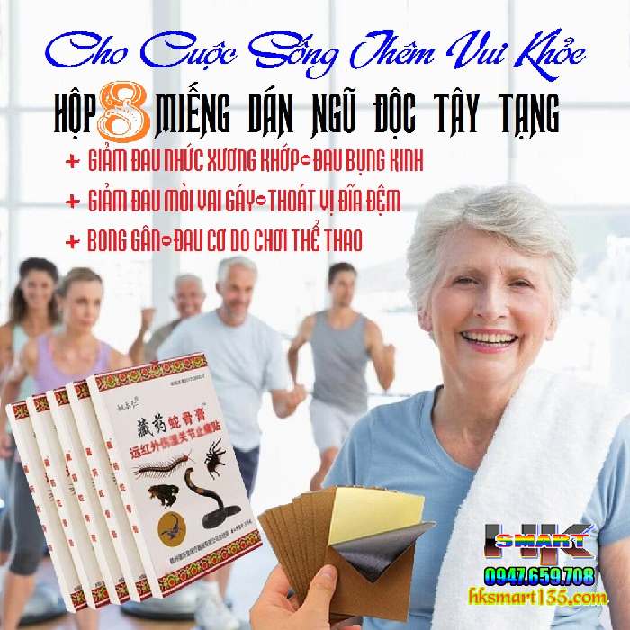 Hộp 8 Miếng dán giảm đau xương khớp, giảm đau bụng kinh