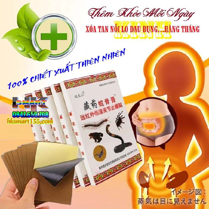 Hộp 8 Miếng dán giảm đau xương khớp, giảm đau bụng kinh
