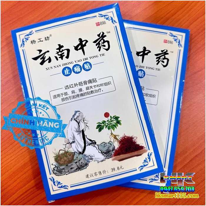 Hộp 8 Miếng Cao Dán Nóng Giảm Đau Cơ Xương Khớp, giảm đau bụng kinh