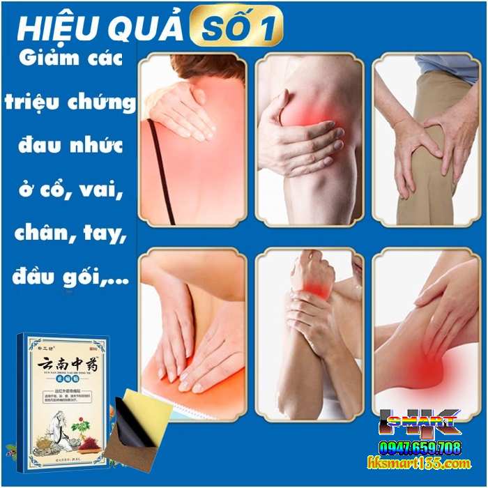 Hộp 8 Miếng Cao Dán Nóng Giảm Đau Cơ Xương Khớp, giảm đau bụng kinh