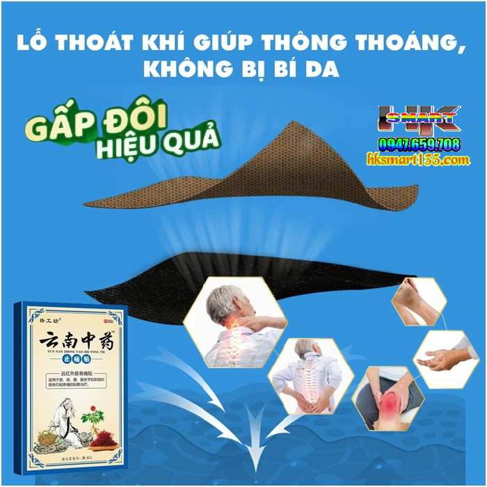 Hộp 8 Miếng Cao Dán Nóng Giảm Đau Cơ Xương Khớp, giảm đau bụng kinh