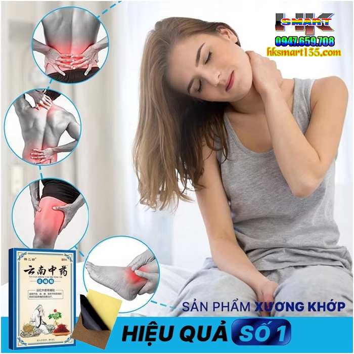 Hộp 8 Miếng Cao Dán Nóng Giảm Đau Cơ Xương Khớp, giảm đau bụng kinh