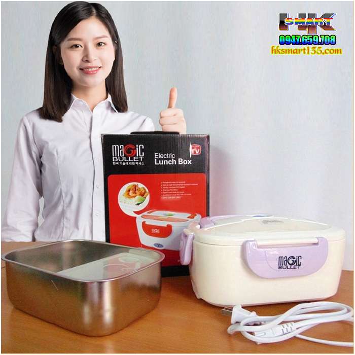 Hộp cơm điện magic bullet ruột inox