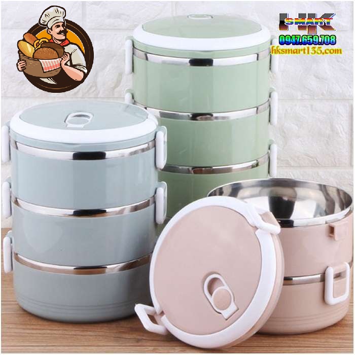 Hộp cơm giữ nhiệt 4 tầng stainless