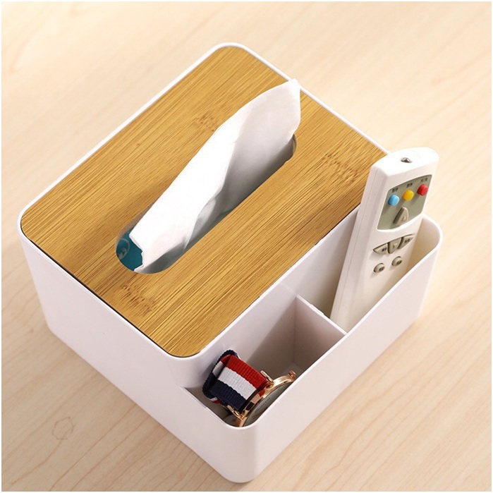 Hộp đựng giấy ăn nắp vân gỗ