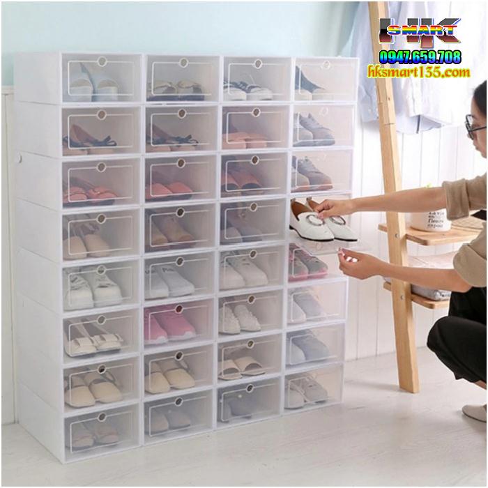 Hộp đựng Giay Dep Nhựa Trong Suốt Lien Kết đa Năng Hk Smart Shop