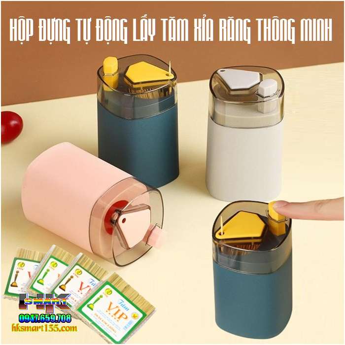 Hộp lọ đựng tăm xỉa răng tự động thông minh