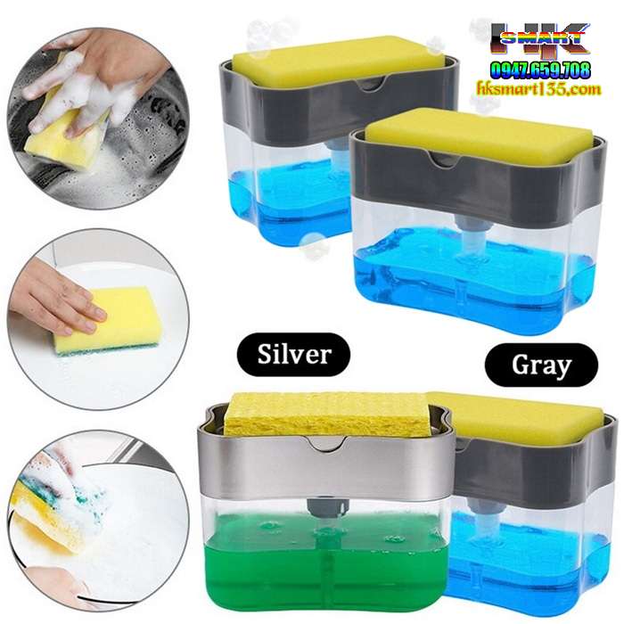 Hộp Đựng Nước Rửa Chén Kèm Miếng Rửa 2 in 1