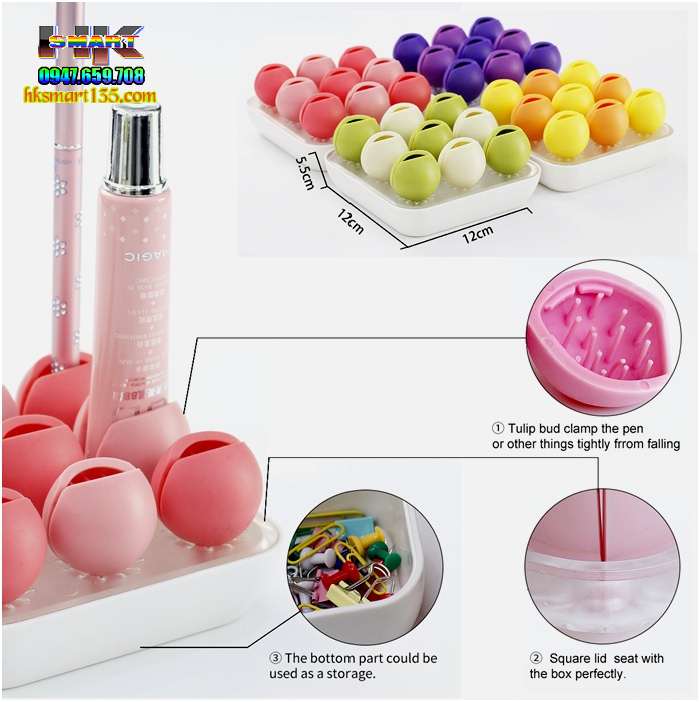 HỘP HOA TULIP ĐỰNG MỸ PHẨM- CẮM SON ĐA NĂNG