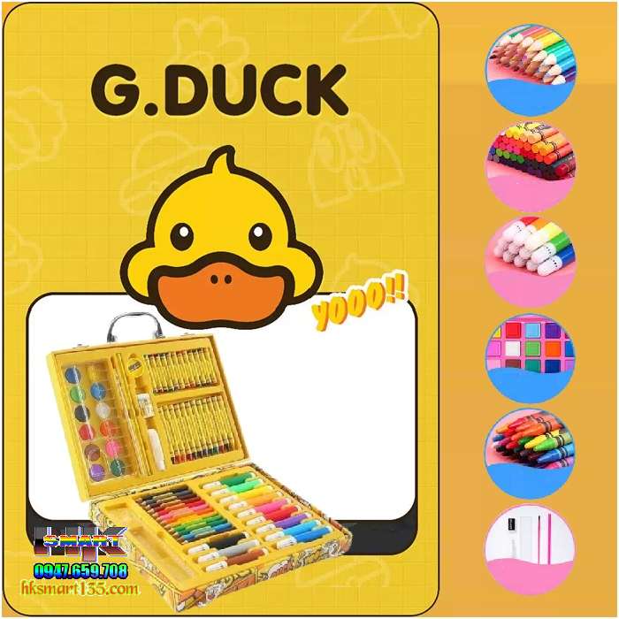 HỘP VALI BỘ BÚT MÀU VẼ VỊT VÀNG GDUCK 67 CHI TIẾT | HK.SMART SHOP Hộp Vali Bộ Bút Màu Vẽ Vịt Vàng Gduck 67 Chi Tiết | Hk.Smart Shop