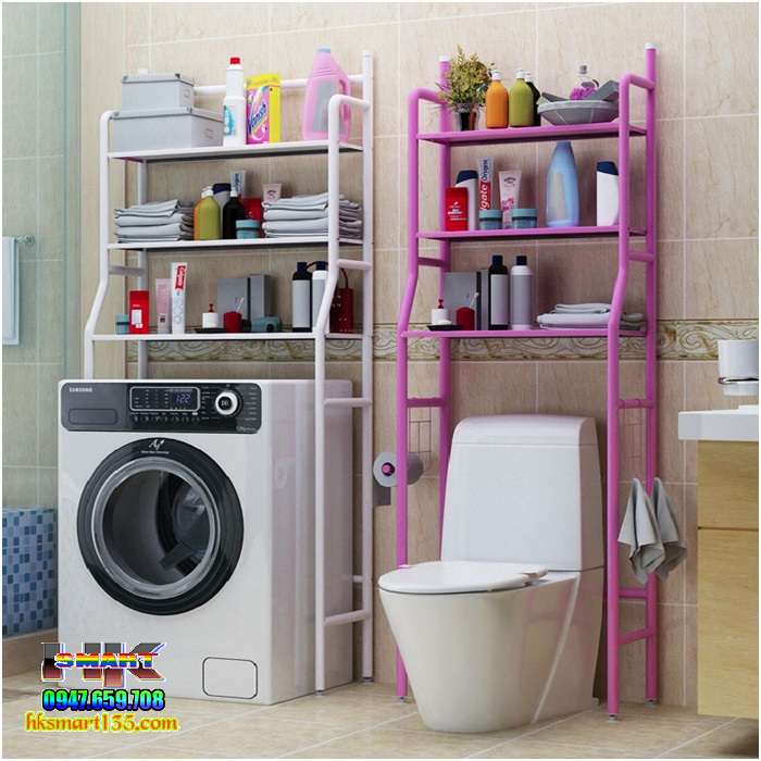 Kệ để đồ phía trên bồn cầu và máy giặt