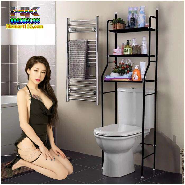 Kệ để đồ phía trên bồn cầu và máy giặt