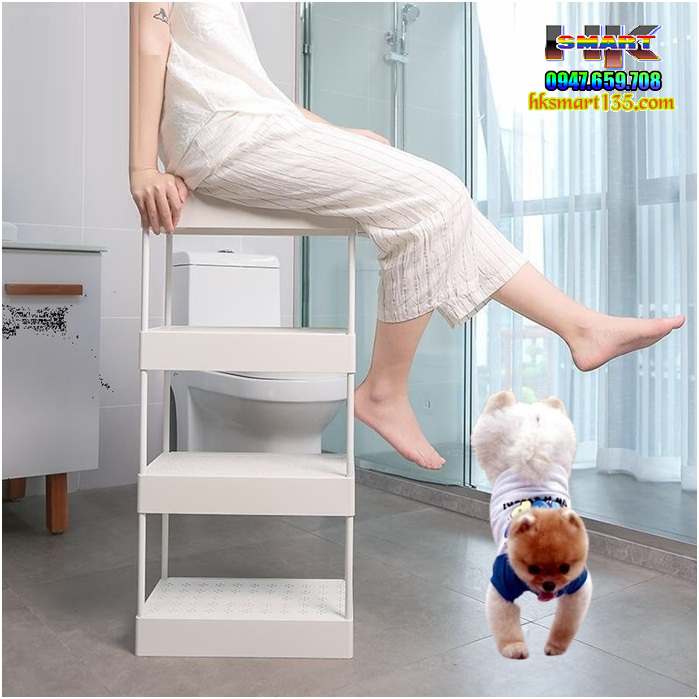 Kệ để đồ đa năng 4 tầng có bánh xe di chuyển tiện lợi