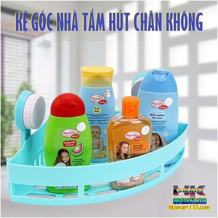 Kệ treo góc nhà tắm hút chân không
