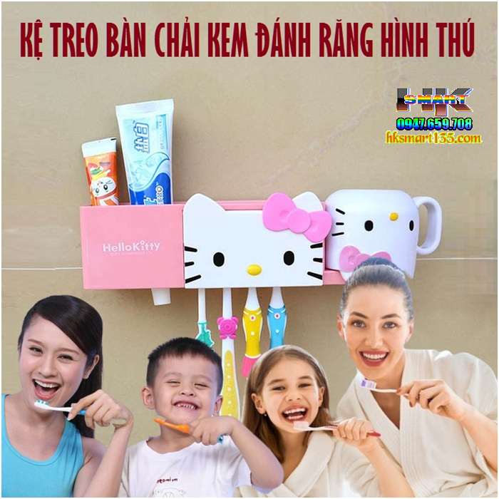 Giá treo bàn chải và kem đánh răng hình thú