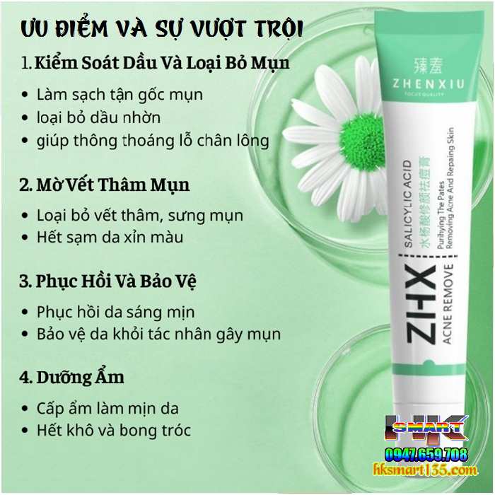Kem Acid Salicylic ZHX 20Gr Trị Mụn Trứng Cá Tuổi Dậy Thì