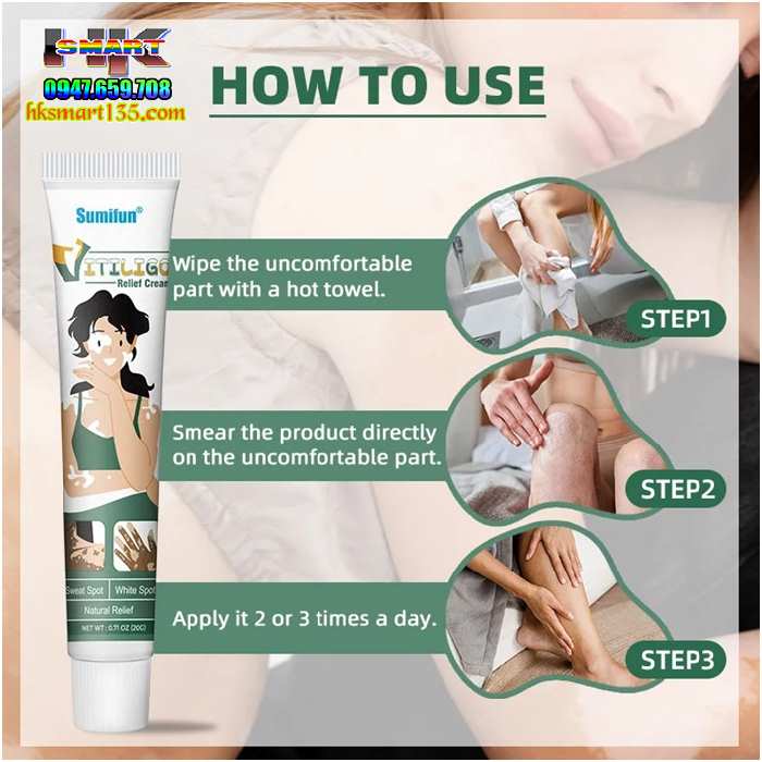 Kem Bôi Bạch Biến Lang Ben Vitiligo South Moon-20gr- Trị Mờ Bạch Biến Đốm Trắng Nám Thâm Hiệu Quả