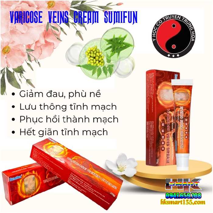 Kem Chống Suy Giãn Phồng Tĩnh Mạch Varicose Veins Cream Sumifun 20Gr