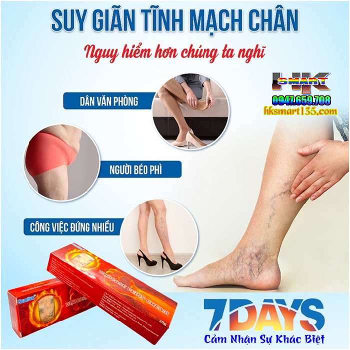 Kem Chống Suy Giãn Phồng Tĩnh Mạch Varicose Veins Cream Sumifun 20Gr