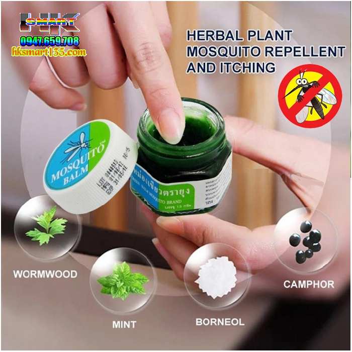 Kem Bôi Muỗi Cho Bé Greenbalm Mosquito Brand 13gr Thái Lan