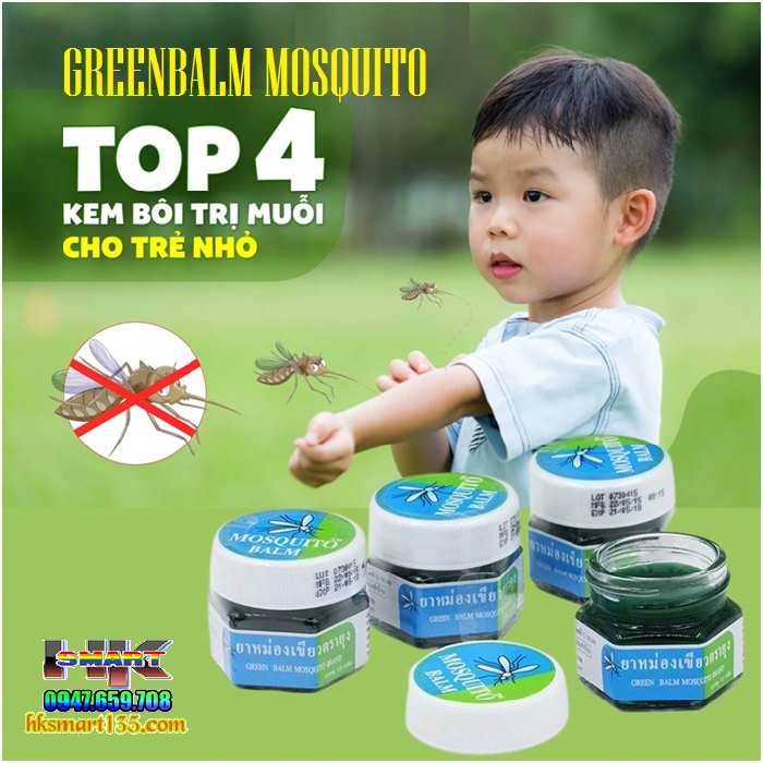 Kem Bôi Muỗi Cho Bé Greenbalm Mosquito Brand 13gr Thái Lan