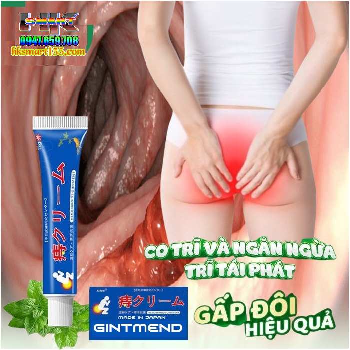 Kem Bôi Trĩ Nhật Bản Gintmend 18gr-Giúp Co Nhanh Búi Trĩ Và Giảm Đau Rát, Ngứa Ngáy, Chày Máu Hậu Môn