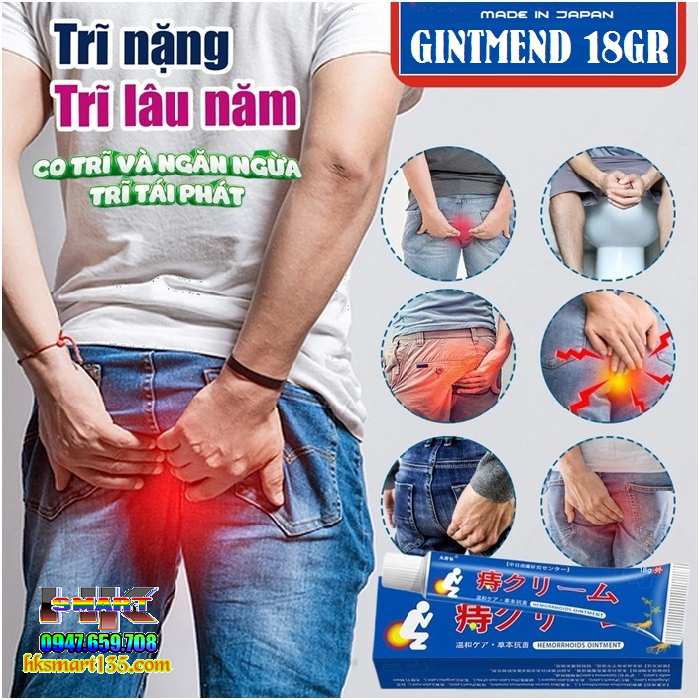 Kem Bôi Trĩ Nhật Bản Gintmend 18gr-Giúp Co Nhanh Búi Trĩ Và Giảm Đau Rát, Ngứa Ngáy, Chày Máu Hậu Môn