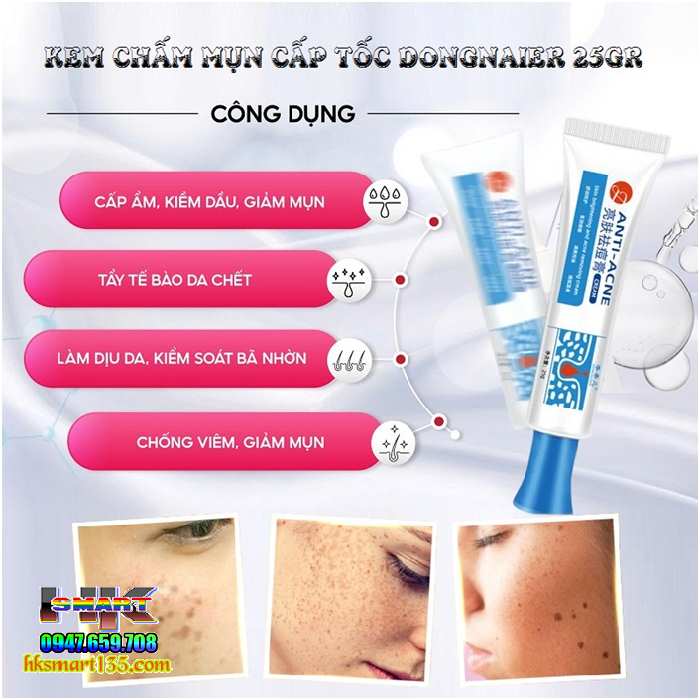 Kem Chấm Mụn Cấp Tốc Dongnaier 25gr- Loại Bỏ Nhanh Chóng Các Loại Mụn