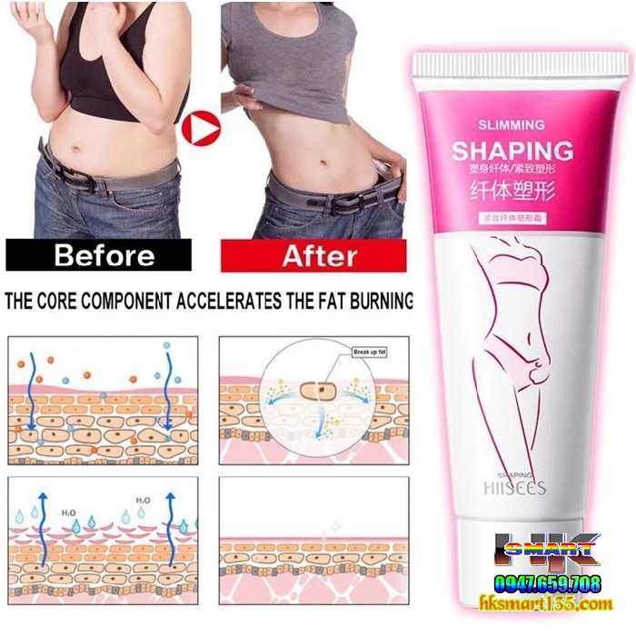 Kem Đốt Cháy Mỡ Giảm Béo Chuyên Nghiệp Hiisees 40gr- Tiêu Mỡ Giảm Béo Toàn Thân Hiệu Quả