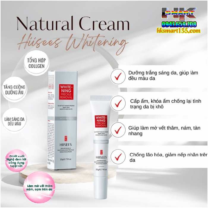 Kem Dưỡng Ẩm Trắng Da Và Chống Nhăn Hiisees Whitening