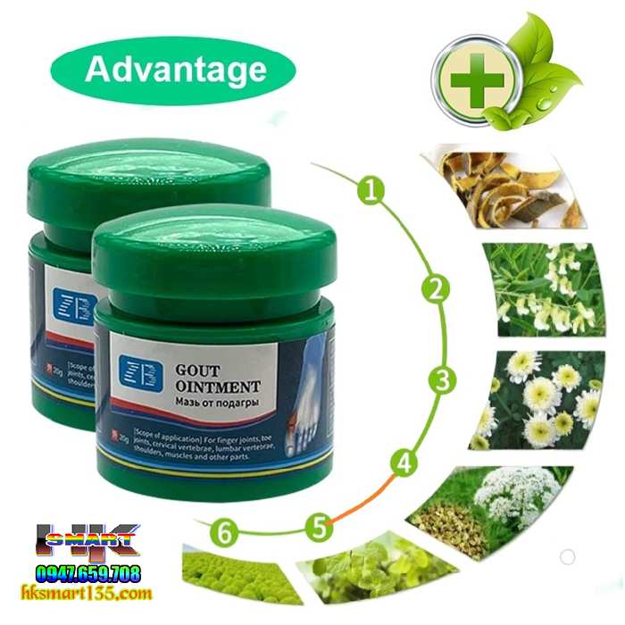 Kem Giảm Đau Sưng Gout Khớp Ngón Tay Và Ngón Chân Pain Relief Cream/gout Ointment/20g
