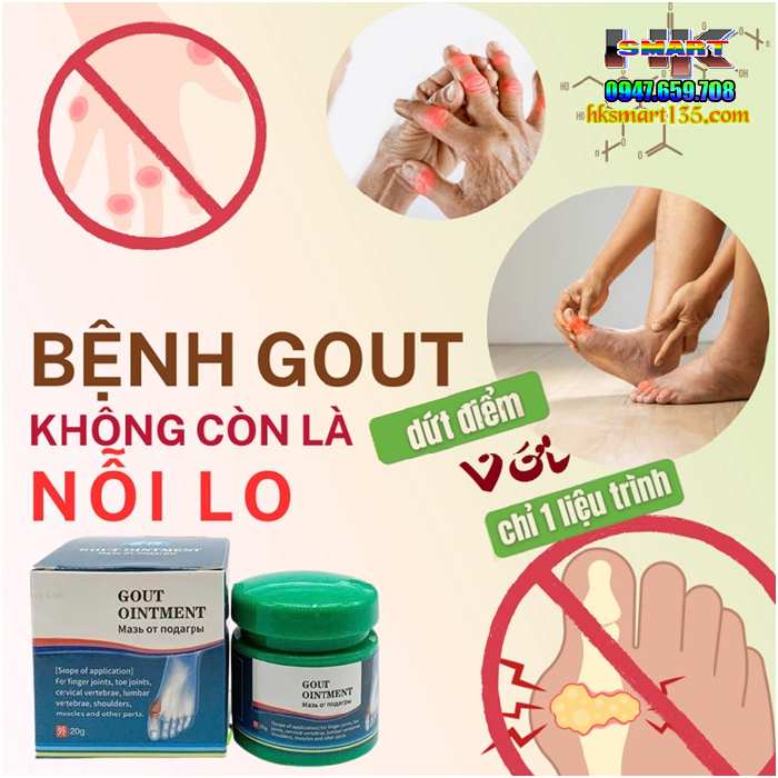 Kem Giảm Đau Sưng Gout Khớp Ngón Tay Và Ngón Chân Pain Relief Cream/gout Ointment/20g