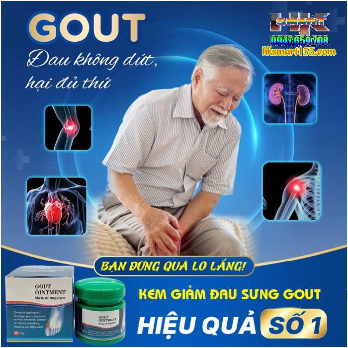 Kem Giảm Đau Sưng Gout Khớp Ngón Tay Và Ngón Chân Pain Relief Cream/gout Ointment/20g