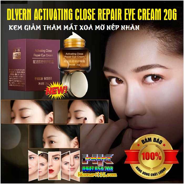 Kem Giảm Thâm Mắt Xoá Mờ Nếp Nhăn DLYERN Activating Close Repair Eye 20g