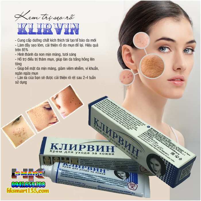 Kem Làm Mờ Thâm Sẹo, Giảm Thâm Nám Tàn Nhang Klirvin Của Nga